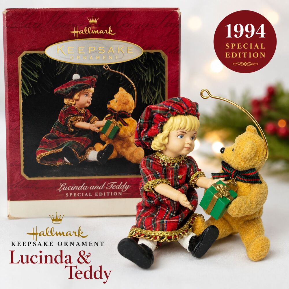 1994 Hallmark Lucinda & Teddy Keepsake Ornament Special Edition Vintage w/ Box